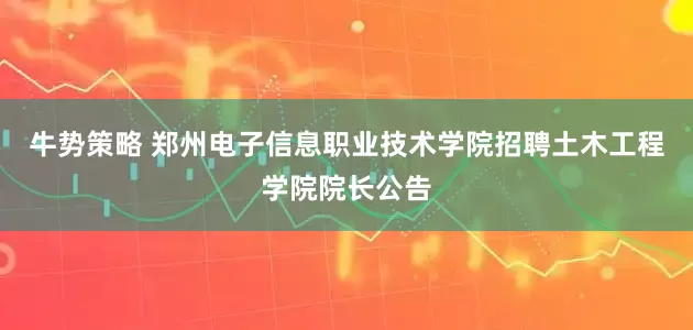 牛势策略 郑州电子信息职业技术学院招聘土木工程学院院长公告